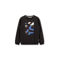 Moodstreet jongens sweater zwart met gekleurde print